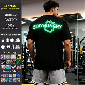 Professional Clothing Manufacturer Wholesale Custom logo Luminous Print 100Cotton t Shirts High Quality Outdoor Training Fitness