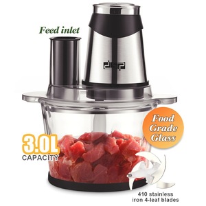 Robot culinaire DSP avec bol en verre de 3,0 L, lames en acier inoxydable, hachoir à viande, pour hacher, broyer, écraser, appareil de cuisine domestique - Product Image 3