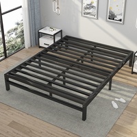Lit superposé moderne Yukang en métal, simple ou double, en fer forgé, tatami, nervuré, épaissi, renforcé, sans tête de lit, pliable, noir, 1 an