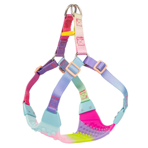 Hot Sale <span class=keywords><strong>Rainbow</strong></span> Gradiente Pet Arnês Ajustável PVC Chest Strap com Parafusos Reforçados Durable Nylon Straps para Cães Gatos - Product Image 1