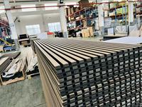 Panneaux Muraux Intérieurs en Lattes de Pin Massif Rainurées, Grille Flexible 3D de Luxe