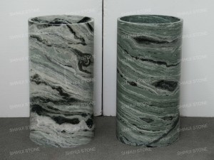 Lavabo a <span class=keywords><strong>colonna</strong></span> autoportante in marmo di giada del fiume Shangrila personalizzato SH STONE per progetti di bagni - Product Image 4
