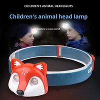 Lampe frontale et lanterne de camping rechargeable étanche à LED portable avec motif renard, indice IP44, chargement USB, intensité réglable
