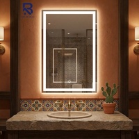 Miroir de salle de bain LED, formes multiples (rond, arche, rectangle), pleine longueur, rétroéclairé, anti-buée, tactile, à intensité variable, miroir de maquillage, vente en gros