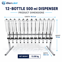 Station de recharge manuelle de parfum à 12 têtes, pompes graduées de 3 à 20 ml, réservoirs de 375/500 ml pour comptoir de bar à parfums de détail