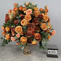 Haute qualité automne Orange verdure fleur boule Table pièce maîtresse vente chaude pour Halloween saint valentin pâques Floral