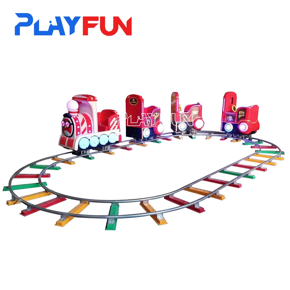 PlayFun Factory Supply Hersteller bietet Vergnügung spark fahrten Kids Electric 7 Seven Fiberglas Track Train Kiddie Rides