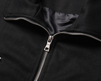 Veste Parker courte en laine unisexe Cardigan à fermeture éclair court de haute qualité avec logo teint dans la couleur pour la saison de printemps