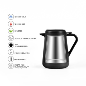 Carafe <span class=keywords><strong>à</strong></span> <span class=keywords><strong>café</strong></span> <span class=keywords><strong>isotherme</strong></span> en acier inoxydable personnalisée ANSHENG, 20 oz, double paroi, thermos <span class=keywords><strong>à</strong></span> vide avec filtre - Product Image 3