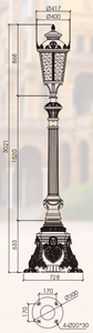 <span class=keywords><strong>Lampadaire</strong></span> de jardin rétro orné à double tête, vert antique, avec abat-jour sphérique pour la décoration de parcs et de villas - Product Image 5