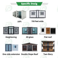 2025 Gran Venta al por Mayor Casa Contenedor Expandible de Doble Ala Plegable de 20 Pies, Mini Casa Villa, Diseño Moderno de Mediados de Siglo, Ignífuga