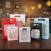 Sac de shopping de luxe écologique en papier kraft avec fenêtre, poignée en ruban, pour boutique, personnalisable avec logo, idéal pour emballage cadeau