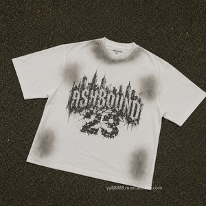 เสื้อยืดโอเวอร์ไซส์ทรงบ็อกซี่สำหรับผู้ชาย เสื้อยืดผู้ชายผ้าฝ้าย เสื้อยืดประดับเพชร เสื้อยืดลายกราฟิกผู้ชาย เสื้อผ้าฝ้ายจากผู้ผลิต - Product Image 1
