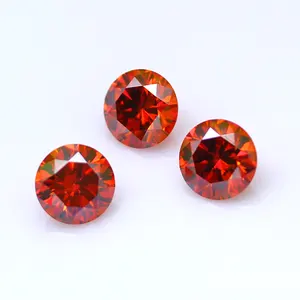 Yisheng Jewelry GRA Certificated 9MM 2.5CT High Quality Loose Round Red Garnet Coloured Moissanite Stones for Jewewry Decoration