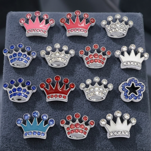 Colgante deslizante con forma de corazón de 10 mm, colgante de corona con diamantes de imitación, colgante de corona para joyería DIY, colgante de corona para collares de mascotas - Product Image 3