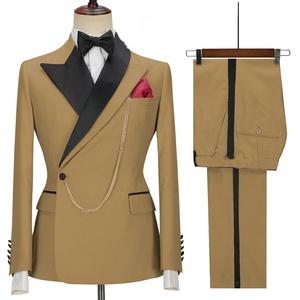 Abito da <span class=keywords><strong>Uomo</strong></span> 2025 Slim Fit in Viscosa/Poliestere, Antipiega, Monopetto con Scollo a V per Ufficio e Occasioni Formali, Scelta Top - Product Image 4