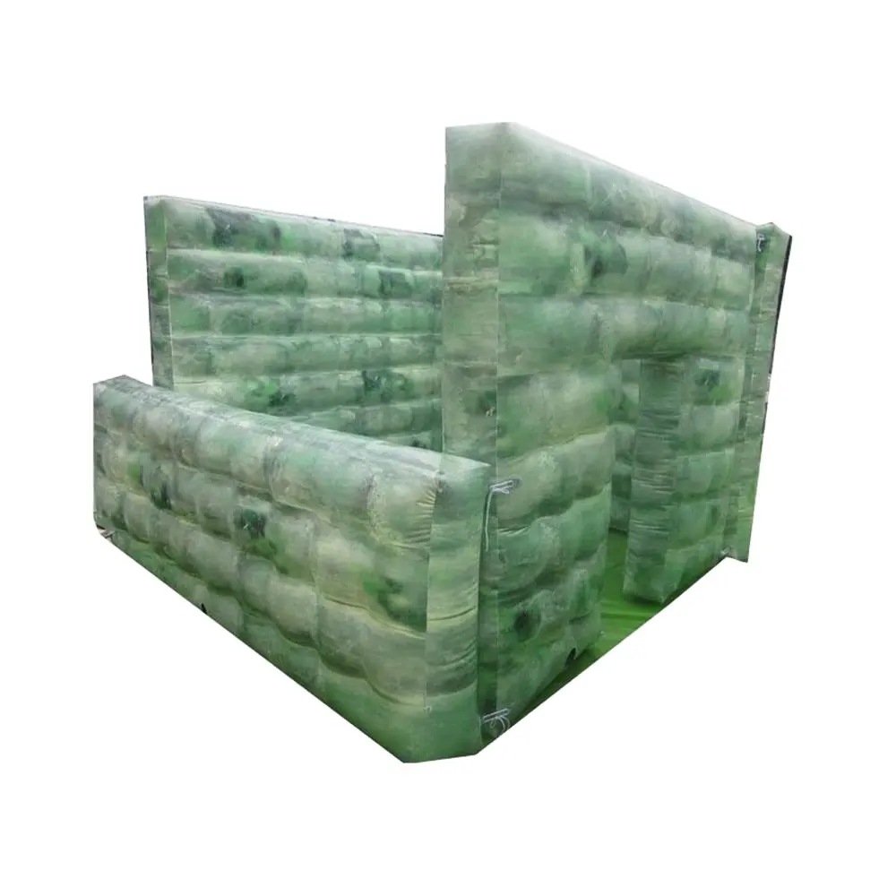 Camouflage design inflatable broken wall for paintball bunker games