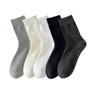 Women's Mid-Calf <b>Socks</b> Cotton Antibacterial Solid Color 3283093 Regular Casual <b>Socks</b> For Autumn <b>Winter</b> - Product Image 5