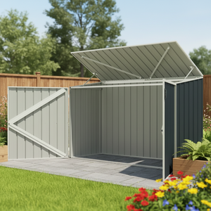 EST15586-H140 <span class=keywords><strong>Abri</strong></span> de rangement en métal pour extérieur, jardin, <span class=keywords><strong>piscine</strong></span>, patio, <span class=keywords><strong>abri</strong></span> à outils, bac à déchets, <span class=keywords><strong>abri</strong></span> de jardin, <span class=keywords><strong>abri</strong></span> de rangement pour <span class=keywords><strong>piscine</strong></span>, <span class=keywords><strong>abri</strong></span> de rangement pour patio, direct usine - Product Image 4