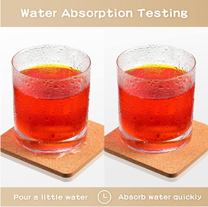 Dessous de plat carrés en liège naturel sous-verres ensemble absorbant boisson tapis assiette support cuisine tampons Table plats Bar sous-verres extérieur intérieur - Product Image 4