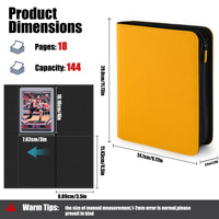 JUZI Álbum de Cartas Coleccionables de Cuero PU con 4 Bolsillos, 18 Páginas, Capacidad para 144 Cartas TCG, Resistente al Agua, Venta Caliente