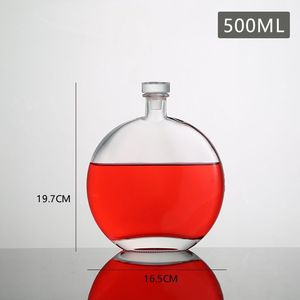 250ml 500ml Bouteilles en verre d'alcool Rhum Tequila Plat Forme ronde Vodka <span class=keywords><strong>Gin</strong></span> Cold Brew Café Huile d'olive Bouteille en verre avec couvercle en liège - Product Image 5