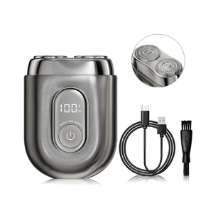 Mini rasoir électrique rotatif personnalisé, lavable, rechargeable par USB, sans fil, pour homme, visage, barbe, usage domestique et hôtelier - Product Image 1