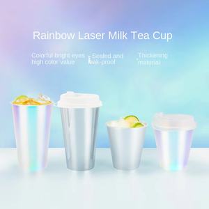 עבה קשת בתוך-עובש כוסות הולוגרפי זריקה קר נקי בועה קרה קר כוסות פלסטיק חד פעמיות עם סרט לייזר - Product Image 6