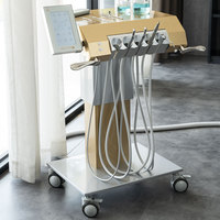 Unit Gigi Keselamatan Italia Multifungsi Premium Peralatan Gigi Tahan Lama Furnitur Klinik Gigi dengan Lampu Implan Pedal Kaki
