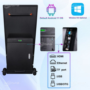 360SPB OPO43 Mobiel Digitaal Signage Display IP65 Buitengebruik Android 11 OS Vergrendelbare Wielen Beveiliging Gehard Anti-reflectie LCD 4K - Product Image 5