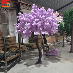 <span class=keywords><strong>Arbre</strong></span> artificiel de fleurs de cerisier violet lilas à tronc courbé de 8 pieds de haut pour la décoration de mariages, d'événements et de centres commerciaux - Product Image 1