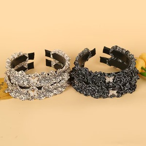 Serre-tête floral ondulé pour femme, couronne haute, antidérapant, avec décoration papillon, usage quotidien, printemps 2025, origine Yiwu - Product Image 3
