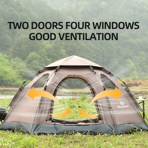 HISPEED Tente de Glamping instantanée pour <span class=keywords><strong>4</strong></span> personnes étanche pour le camping en plein air avec carpas automatique PU2000mm <span class=keywords><strong>Kamp</strong></span> Cadiri - Product Image 4