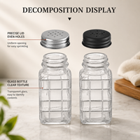 Bocaux à épices en verre de 80 ml avec logo personnalisé et couvercles doseurs, bouteilles à assaisonnement vides réutilisables avec emballage en boîte pour la vente en gros