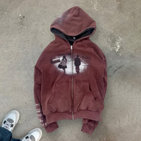 450 Gsm Streetwear réversible unisexe surdimensionné 100% coton à capuche en gros de haute qualité personnalisé Vintage impression numérique hiver