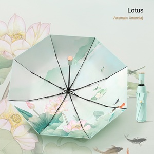 Color Glue Sunscreen Sunshade <b>Automatic</b> Folding <b>Umbrella</b> for Women Rain Shine Dual-Use UV Protection Advertising Manufacturers - Product Image 6