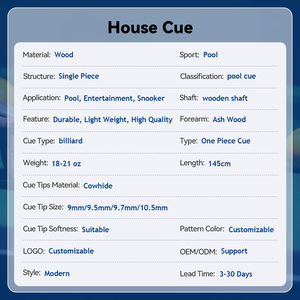 Taco de <span class=keywords><strong>Billar</strong></span> Profesional de Madera de Fresno de Alta Calidad con Flecha de 10 mm - Product Image 6