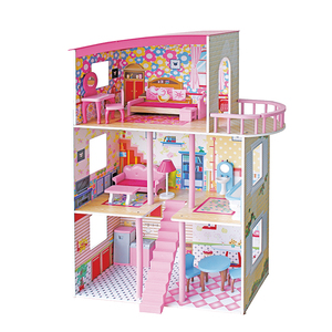Grande maison de poupée en <span class=keywords><strong>bois</strong></span> 2 en 1 sur le thème de la caserne de pompiers, jouet éducatif pour filles et enfants - Product Image 6
