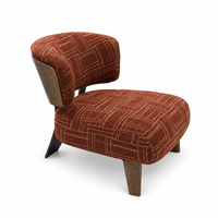 Fauteuil d'appoint sans accoudoirs avec dossier incurvé et pieds en bois pour projets FF&E de suites d'hôtels