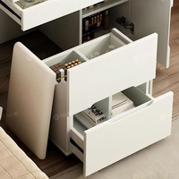 Meubles de chambre à coucher : Coiffeuse d'angle en bois au design féminin, prix de gros, pour ensembles de maquillage de chambre