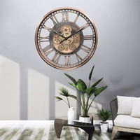 Horloge murale vintage au design classique antique fait à la main, style Art déco, horloge à quartz de haute qualité pour petite décoration d'hôtel à la maison