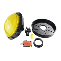 Grand bouton rond de 100 mm pour console de jeu, surface convexe, bouton lumineux, interrupteur à réinitialisation automatique, accessoire de connecteur