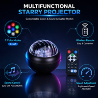 Projecteur LED Ciel Étoilé Ondes Océaniques Galaxie 7 Couleurs Lampe de Nuit avec Télécommande pour Chambre Plafond Fête