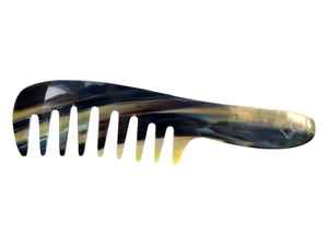 Peine de cuerno de búfalo natural hecho a mano con dientes lisos para desenredar suavemente y reducir la rotura del cabello - Product Image 5