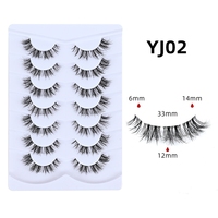7 paires de faux cils synthétiques pleine bande, style européen et américain, volumineux, réutilisables et sans cruauté animale
