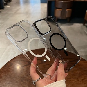 High Clear Magnetic <b>PC</b> Phone Case for iPhone 16 Pro Transparent <b>Wireless</b> Charge Cell Phone Case for iPhone 16 15 14 13 12 - Product Image 6