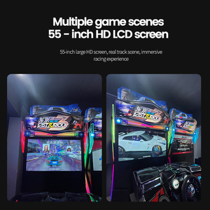 Disfruta de la Máquina de Juego Simulador de Carreras para 1 Jugador que Funciona con Monedas, con Luces LED, Pedales Ajustables y Construcción de Metal y Madera - Product Image 4