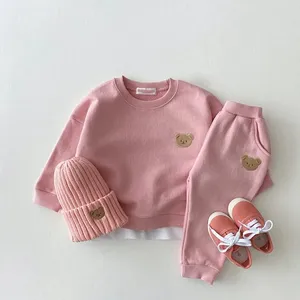 Atacado Custom Baby Onesies Bear Crew-Neck Hoodie Cute Baby Clothing Gift Para Crianças Baby Suit