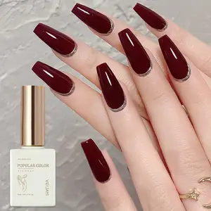 Deep Red New year Gel Nail Polish 15ml Soak UV LED Gel Nail Art DIY Design Semi Permanent Varnishes For Nails Salon