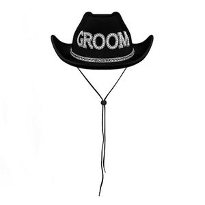 Sombreros de Vaquero para Parejas, Accesorios para Bodas con Temática Country, Sombreros de Novia Blancos - Product Image 3